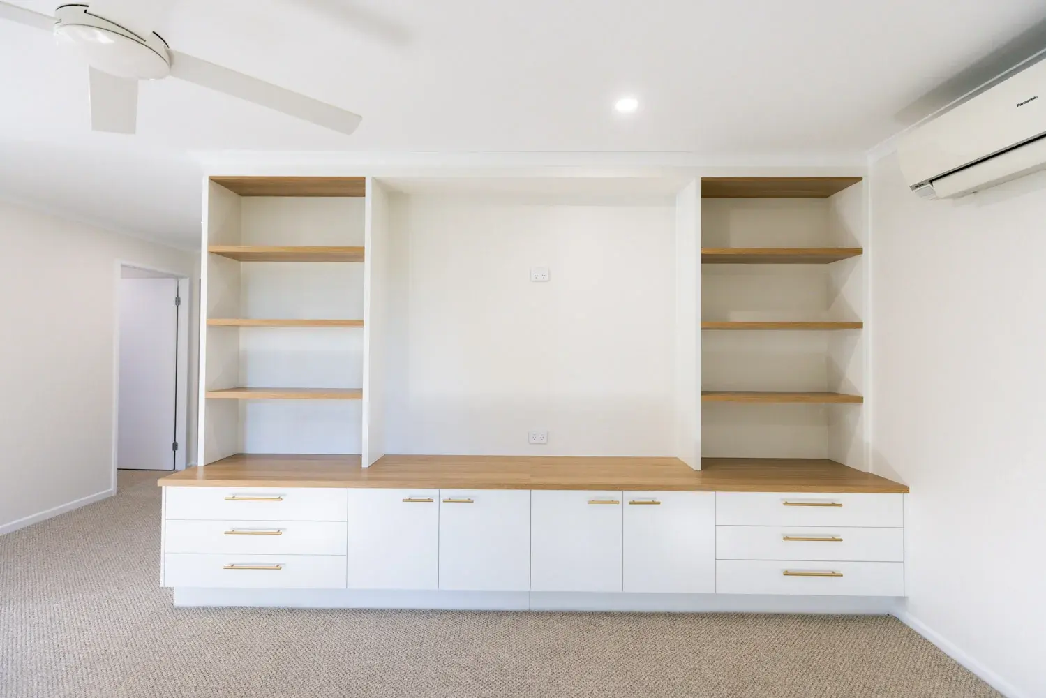 Full wall built-in joinery in new study room, Rochedale South home renovation