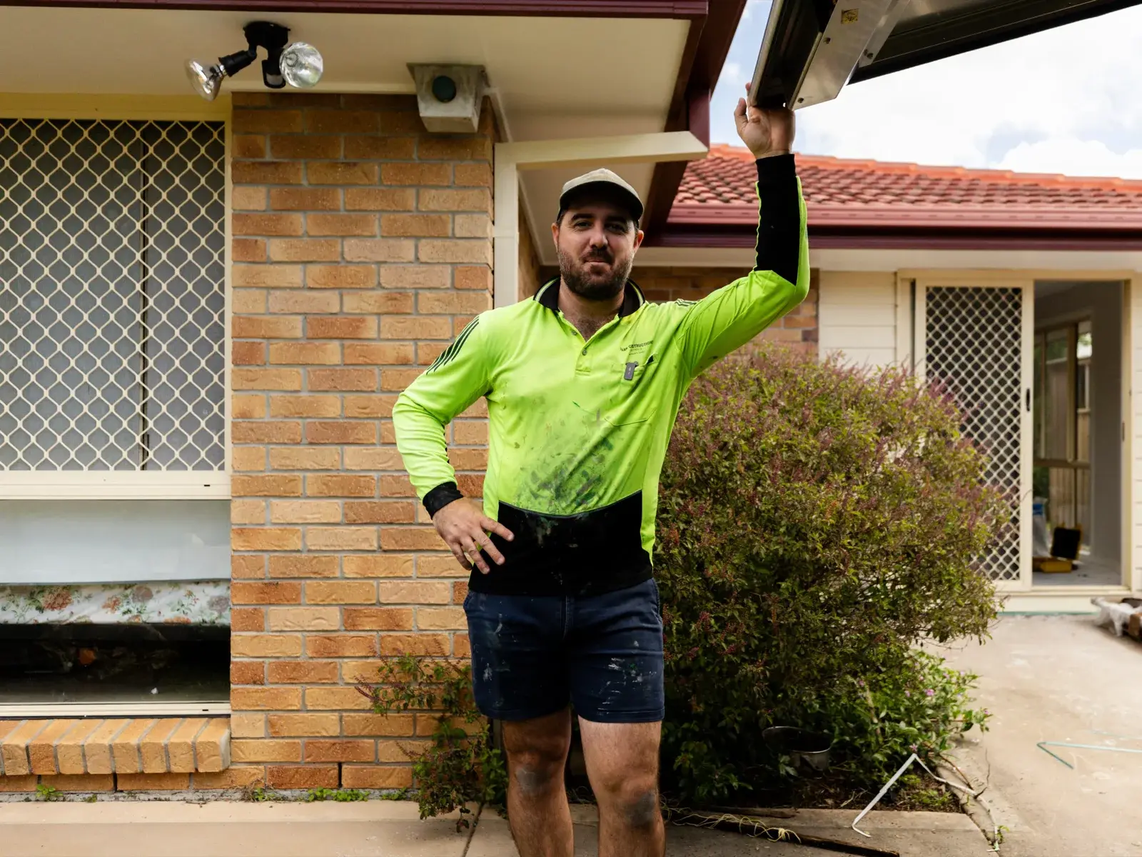 Tomas Farr on site during Alexandra Hills house extension project