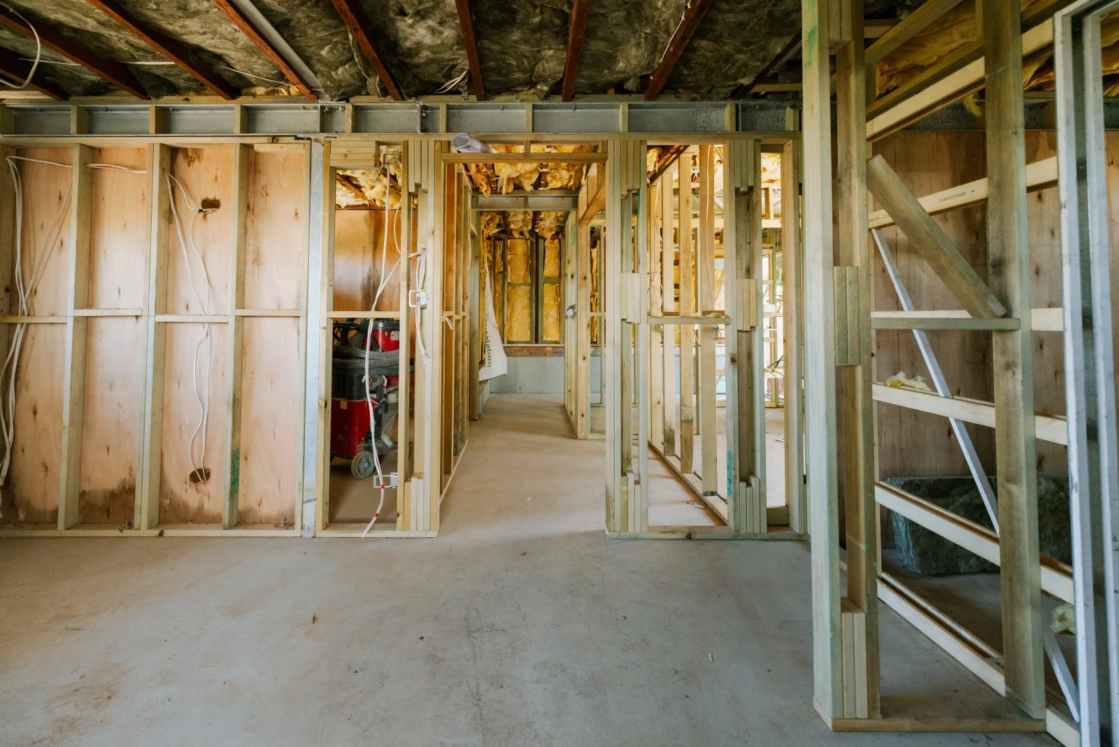 New home interior framing hallway Brisbane