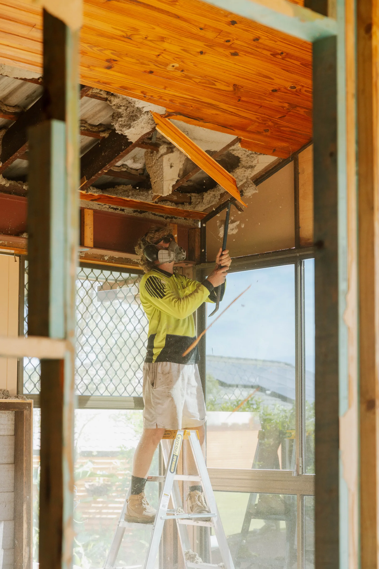 Detail of ceiling work during renovation by Farr Constructions Brisbane