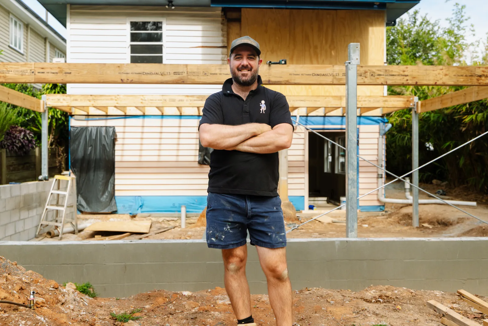 Tomas Farr on a house extension build site, Brisbane