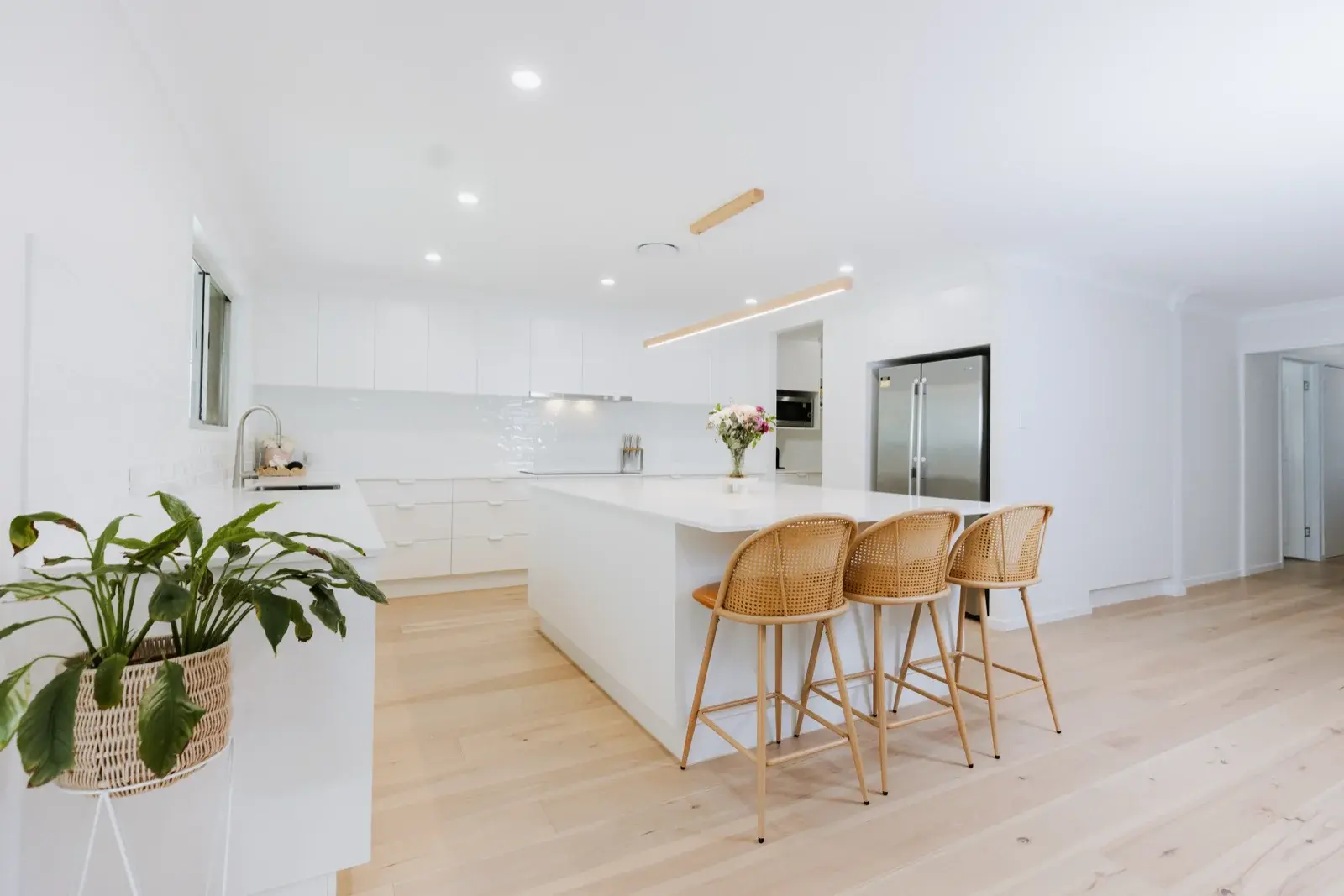 Completed kitchen renovation wide angle Rochedale South Brisbane